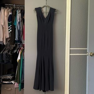 A Betsy & Adam formal event dress in a deep greyish purple, size 6.